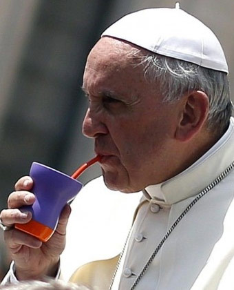 Pope Francis Drinking Yerba Mate