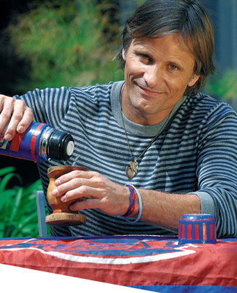 Viggo Mortenson drinking Yerba Mate